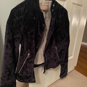 Free People Velvet Moto Jacket